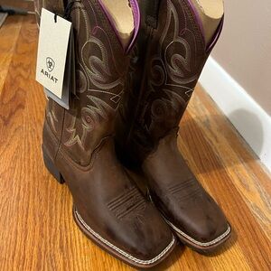 Ariat Brown Western Cowboy Boots Square Toe